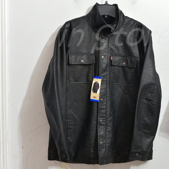 BLACK NWT Levi's Men's Faux‎ Leather Jacket